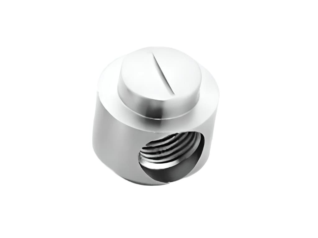 Precision turned stainless steel hex lock nut and threaded adaptor fitting